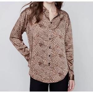 Charlie B - Printed Satin Button Up Top main image 0